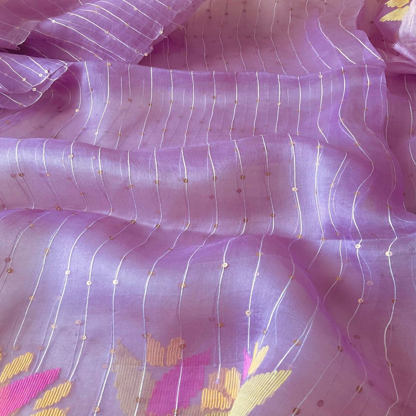 Maslin Silk Lilac Saree