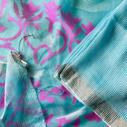 Linen Silk Blue Saree