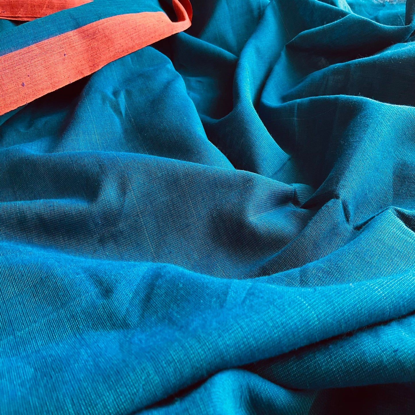 Khadi Blue Cotton Saree