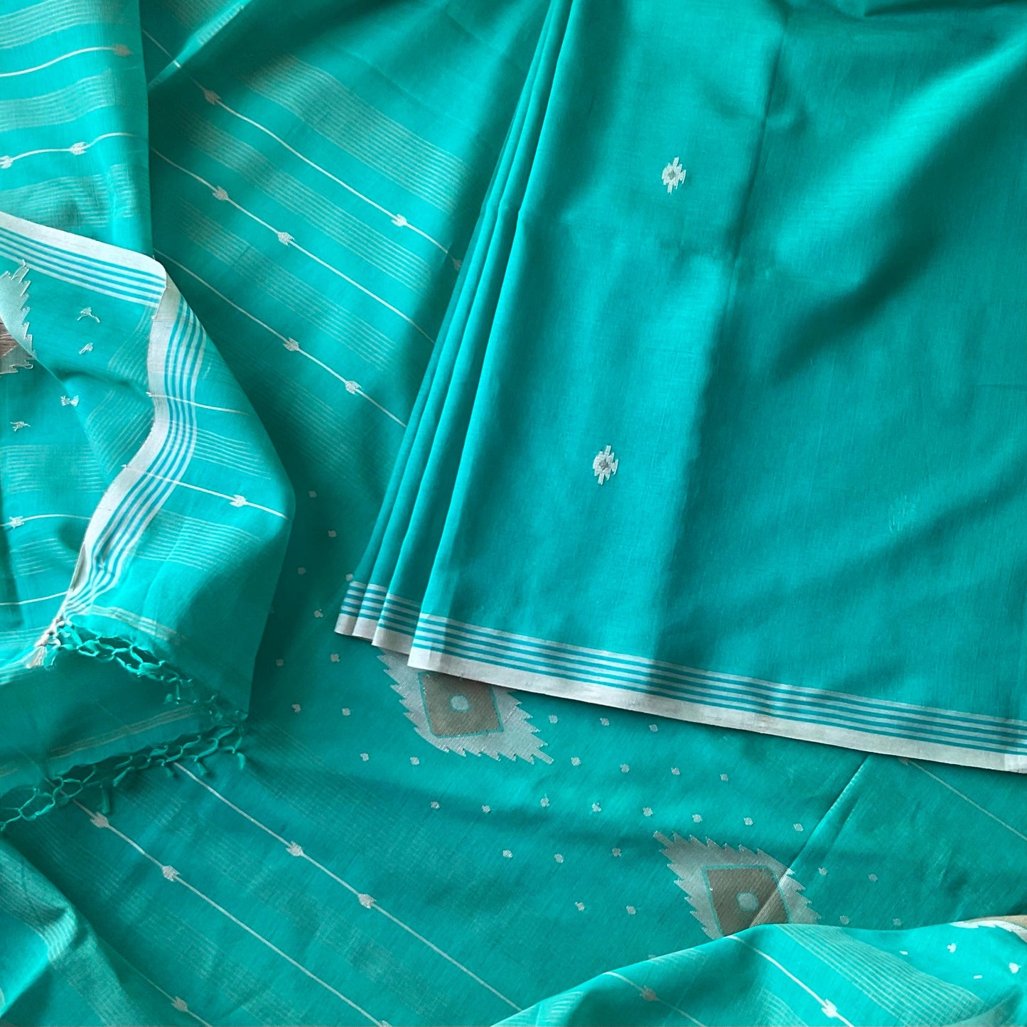 Cotton Green Jamdani Saree