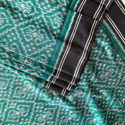 Ikkat Green Handloom Saree