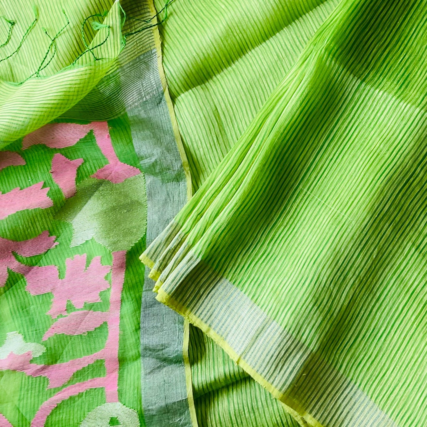 Linen Silk Green Saree