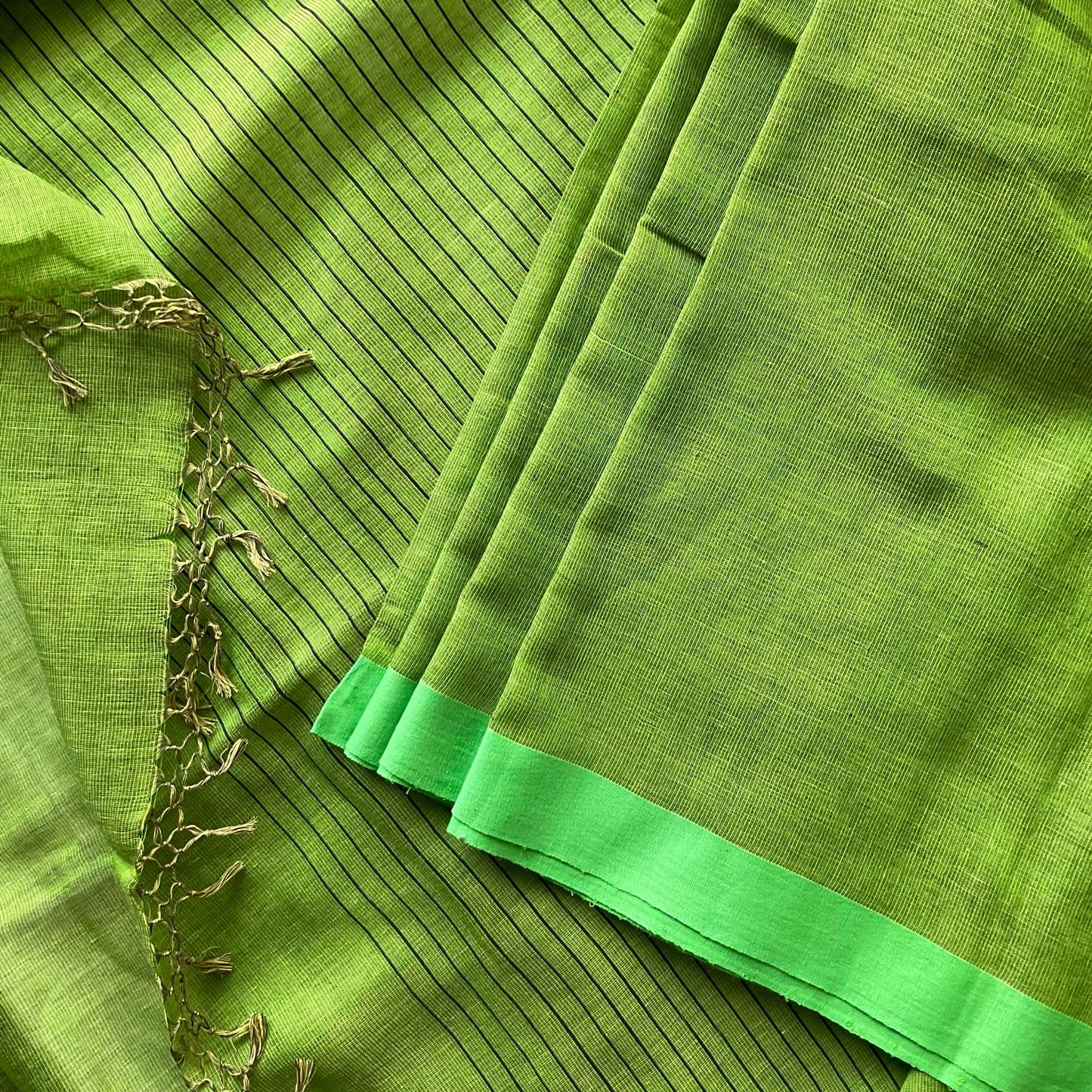 Khadi Green Cotton Saree