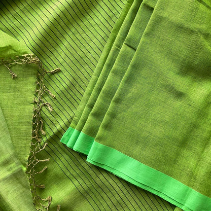 Khadi Green Cotton Saree