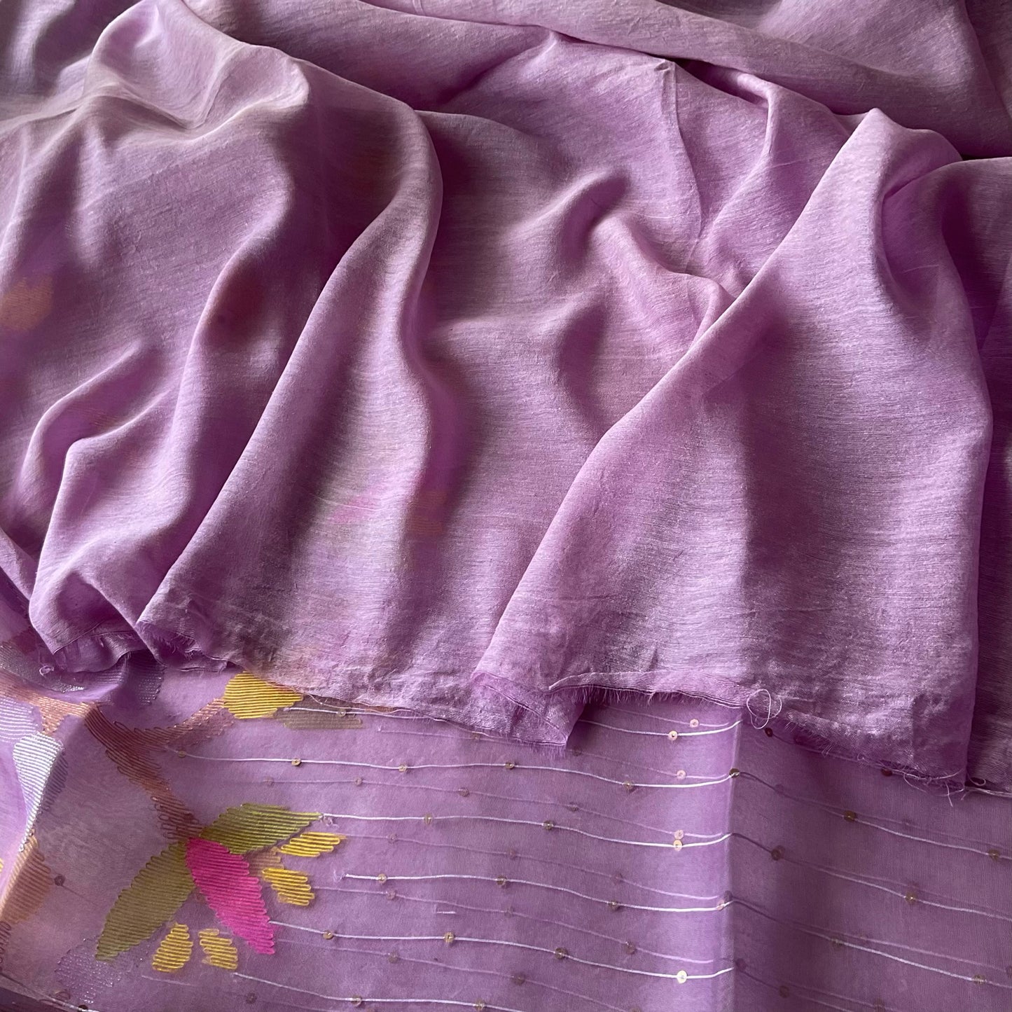 Maslin Silk Lilac Saree