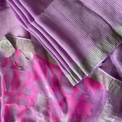 Linen Silk Violet Saree