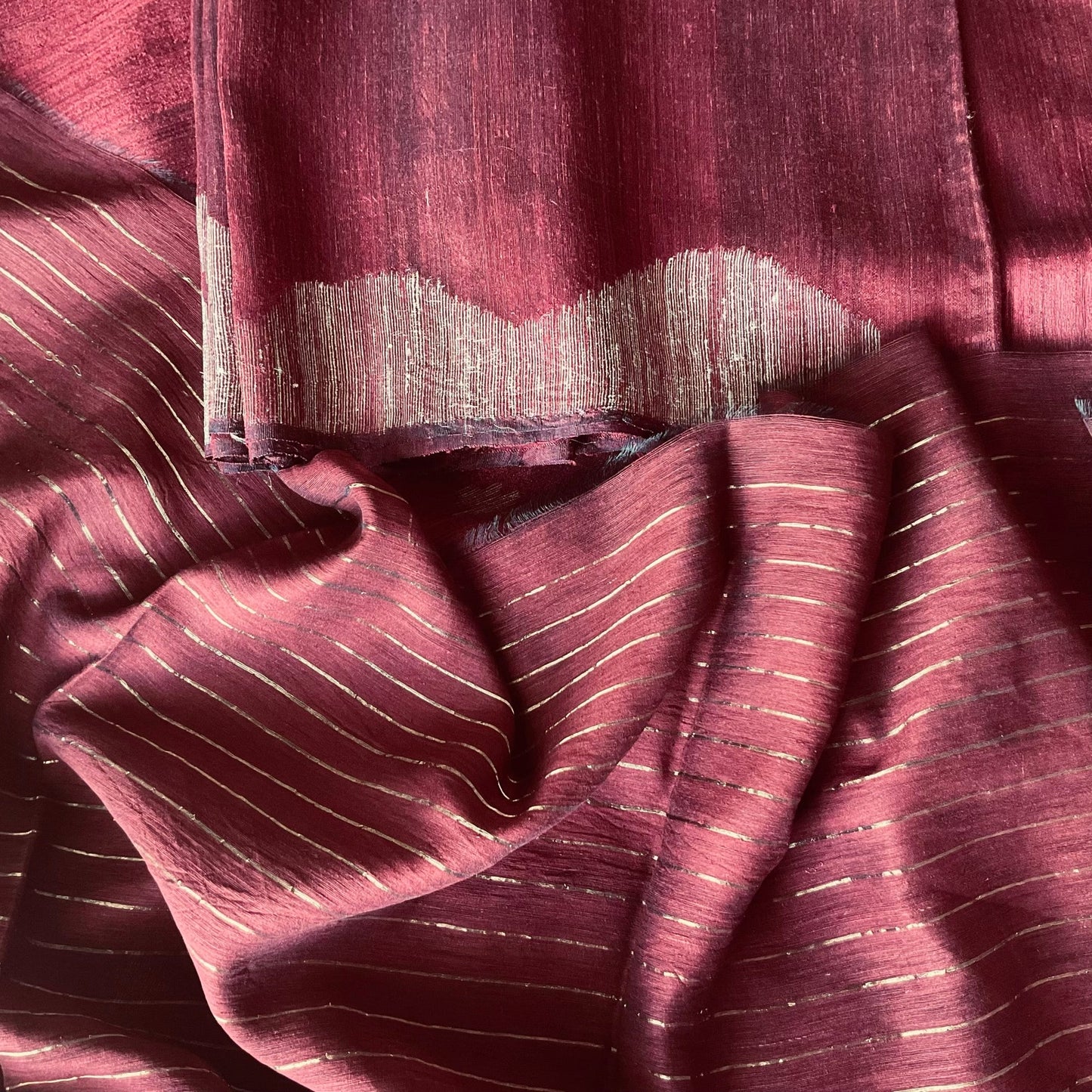 Matka Silk Maroon Saree