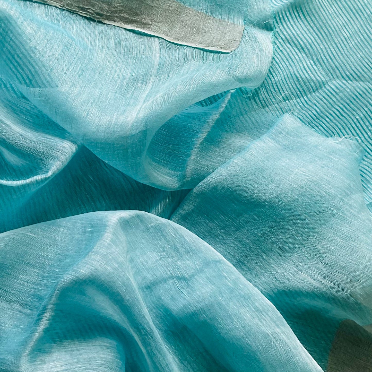 Linen Silk Blue Saree