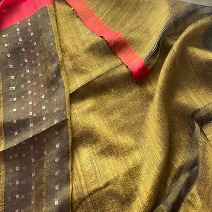 Maslin Silk Olive saree