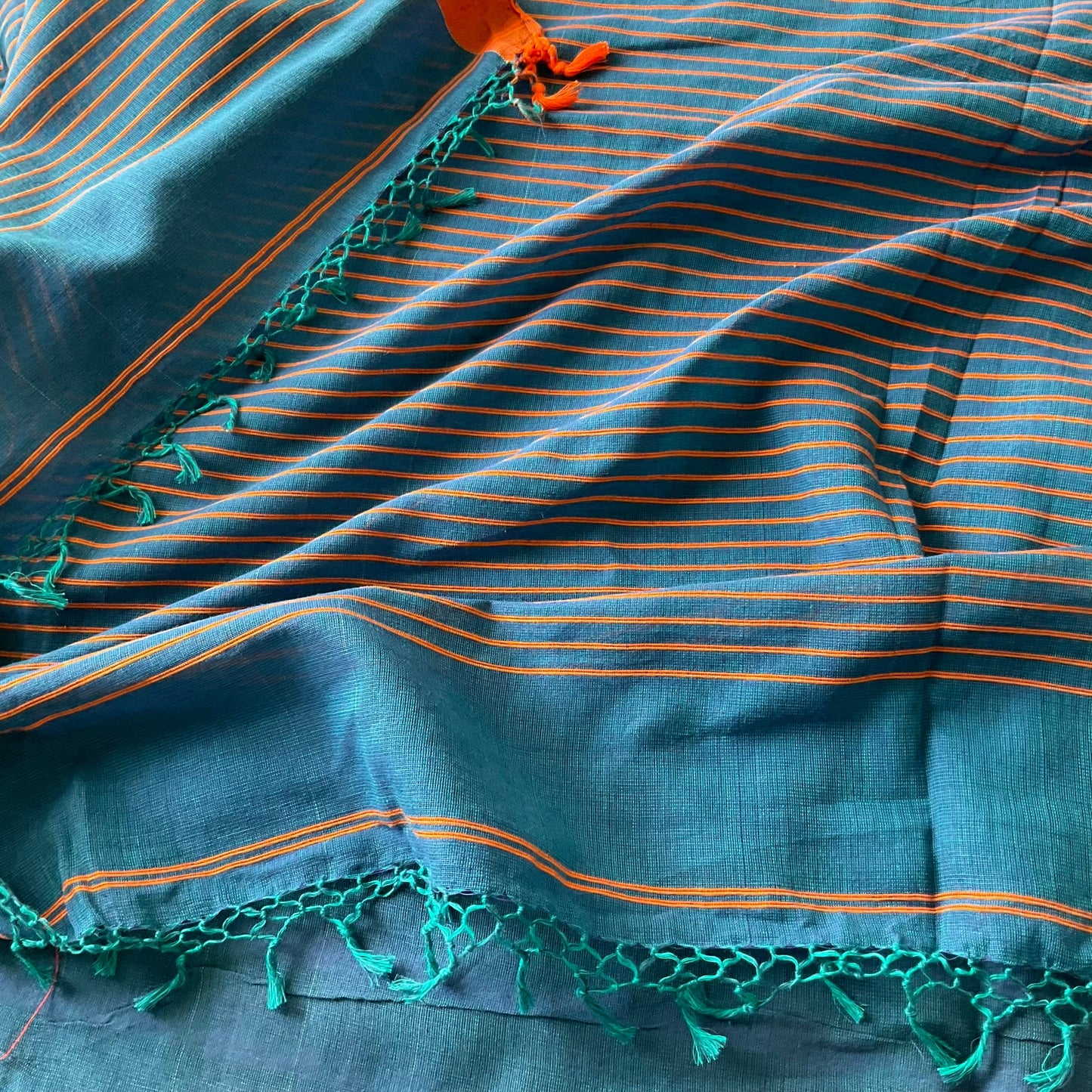 Khadi Blue Cotton Saree