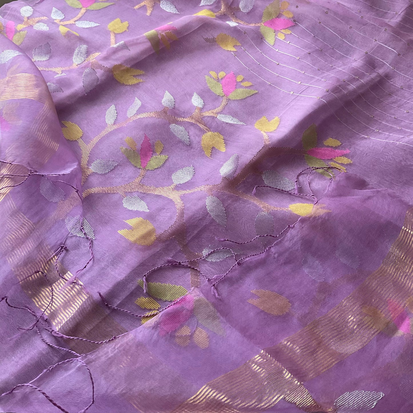 Maslin Silk Lilac Saree