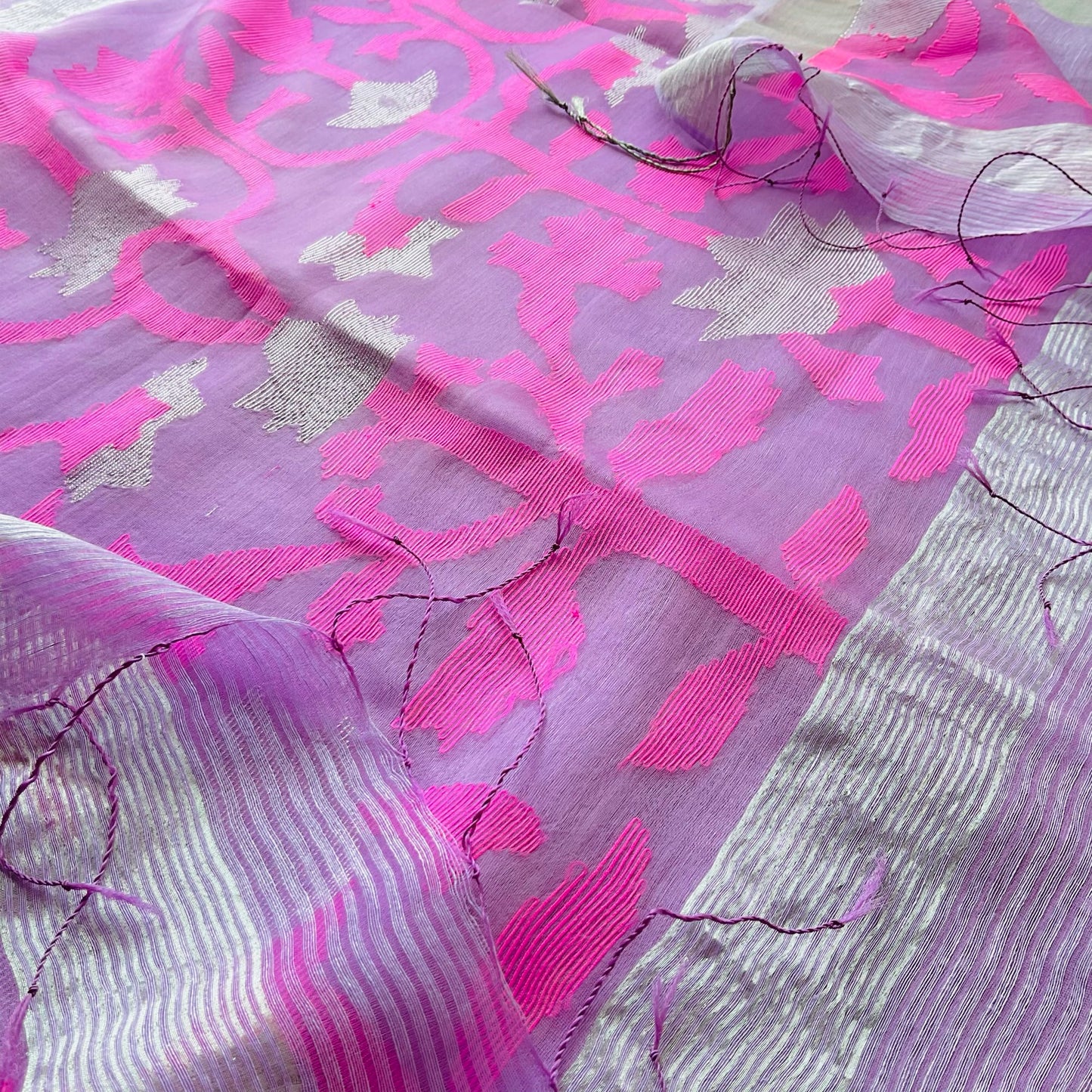 Linen Silk Violet Saree