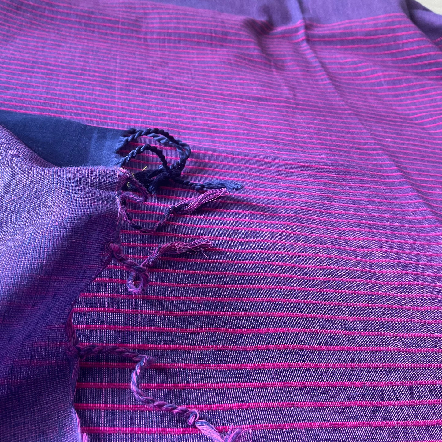 Khadi Purple Cotton Saree