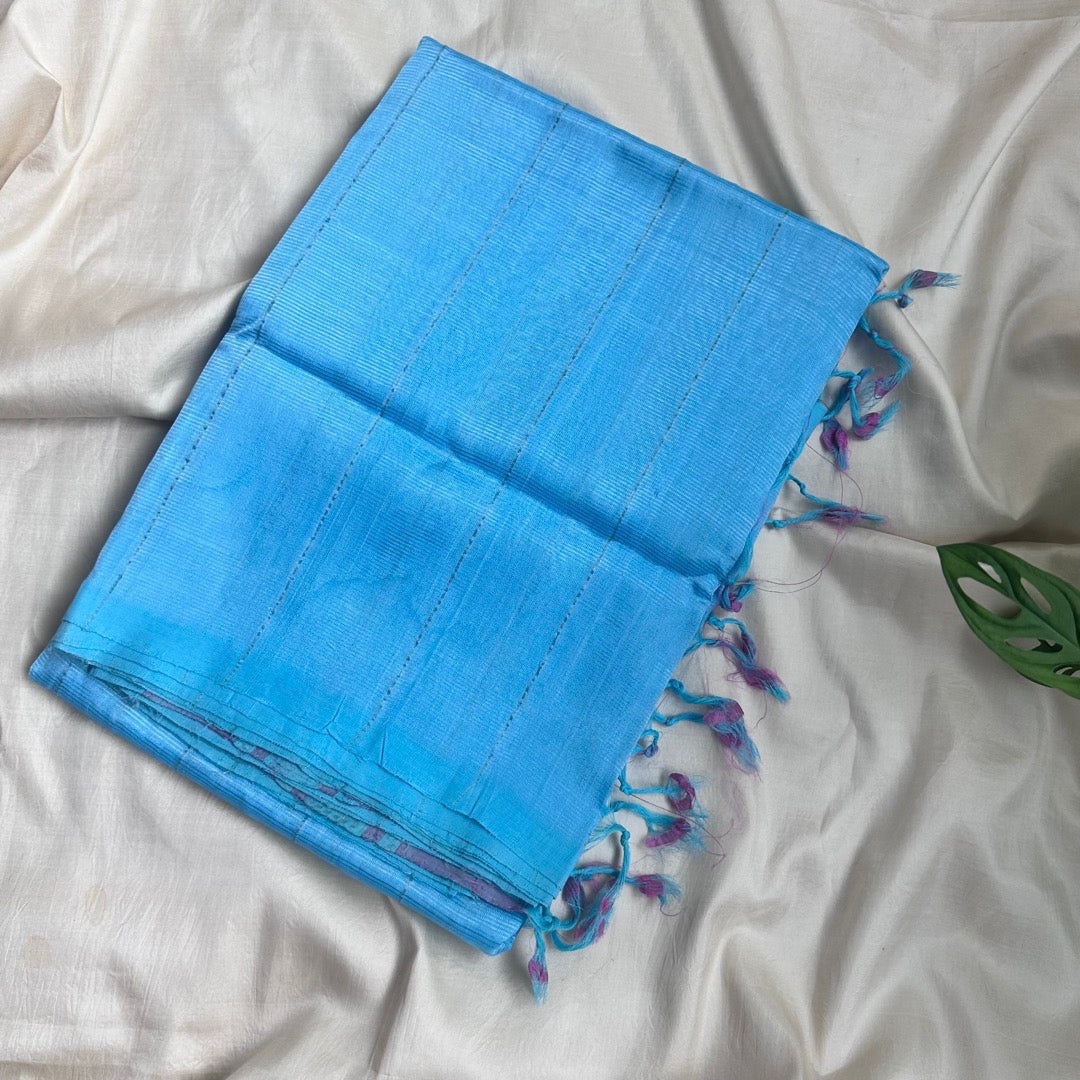 Mangalgiri Pattu L.Blue Saree - MPH06