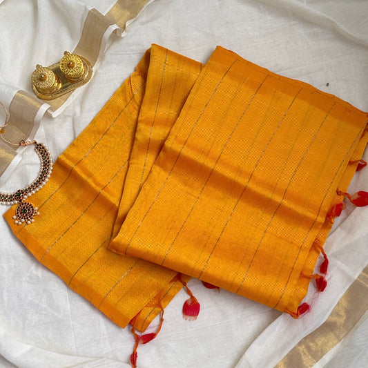 Mangalgiri Pattu Yellow Saree - MPH17