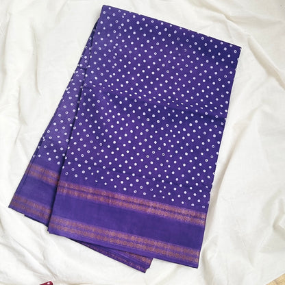 Sungudi Cotton Violet Saree