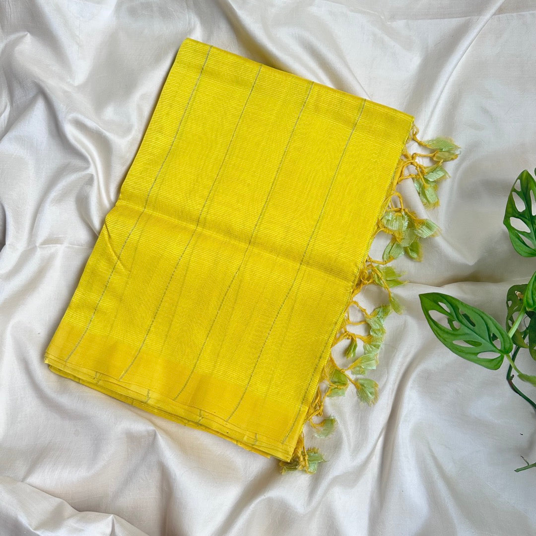 Mangalgiri Pattu Yellow Saree - MPH04