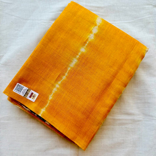 Tussar Shibori Yellow Saree