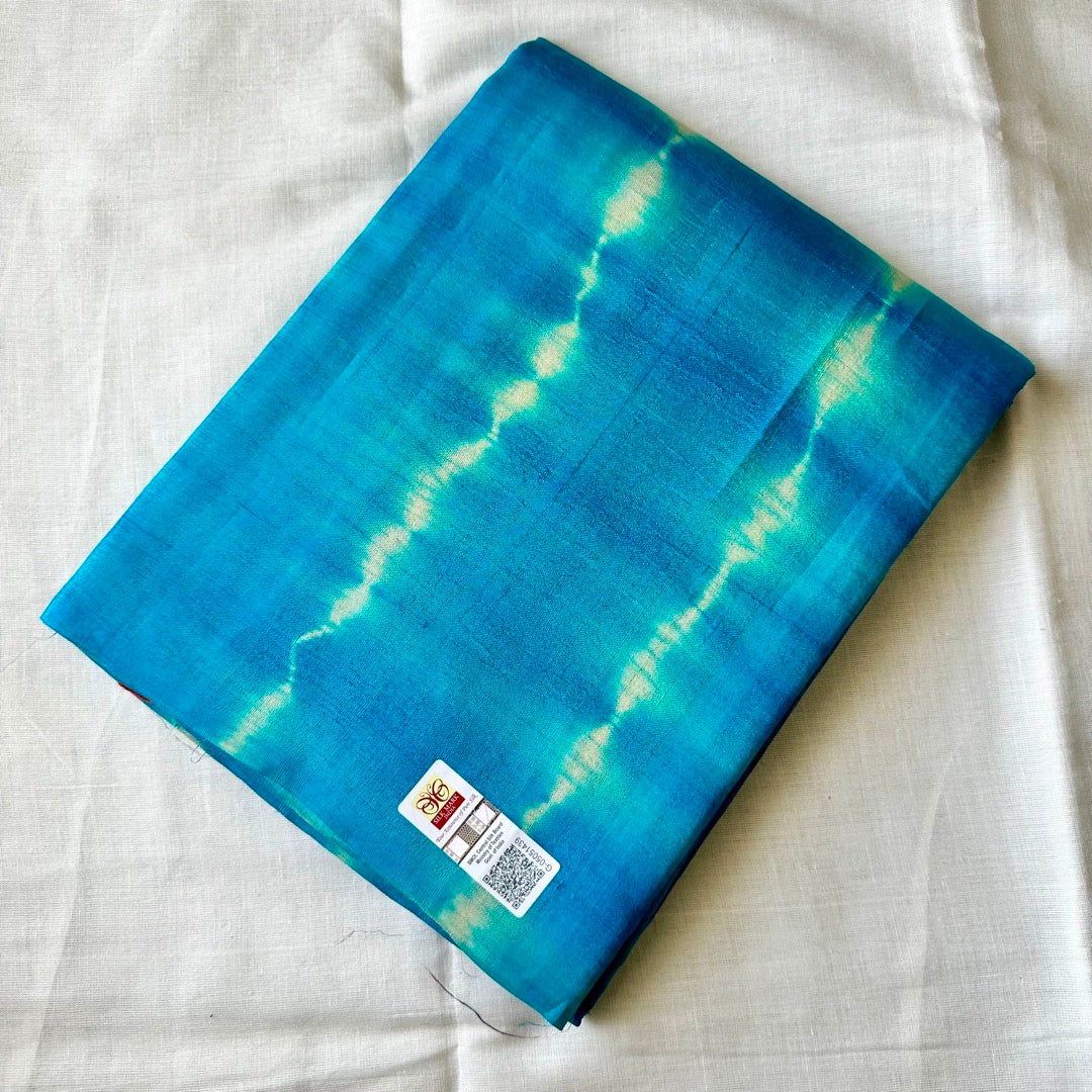 Tussar Shibori Blue Saree