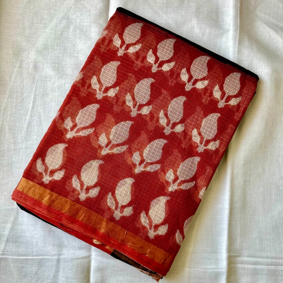 KotaDoria BlackRed Saree