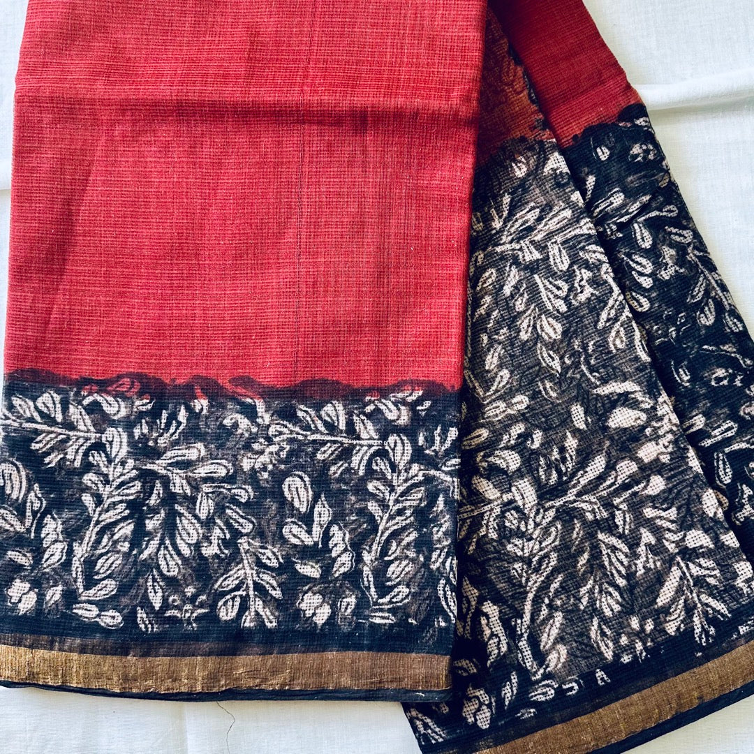 KotaDoria RedBalck Saree