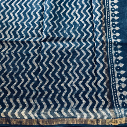 KotaDoria Indigo Saree