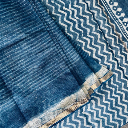 KotaDoria Indigo Saree