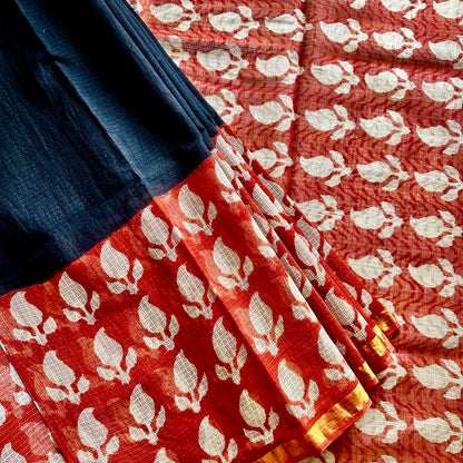 KotaDoria BlackRed Saree