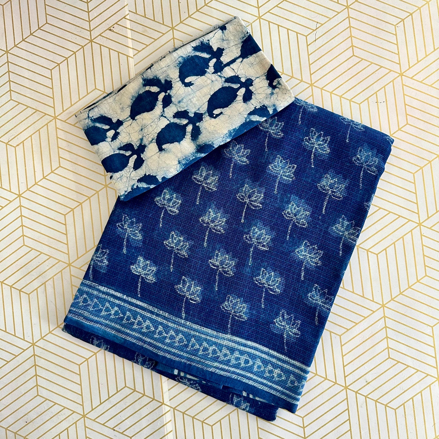 KotaDoria Blue Saree