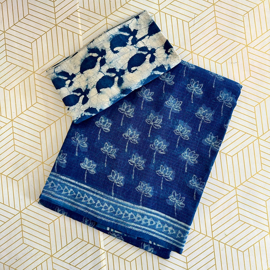 KotaDoria Blue Saree