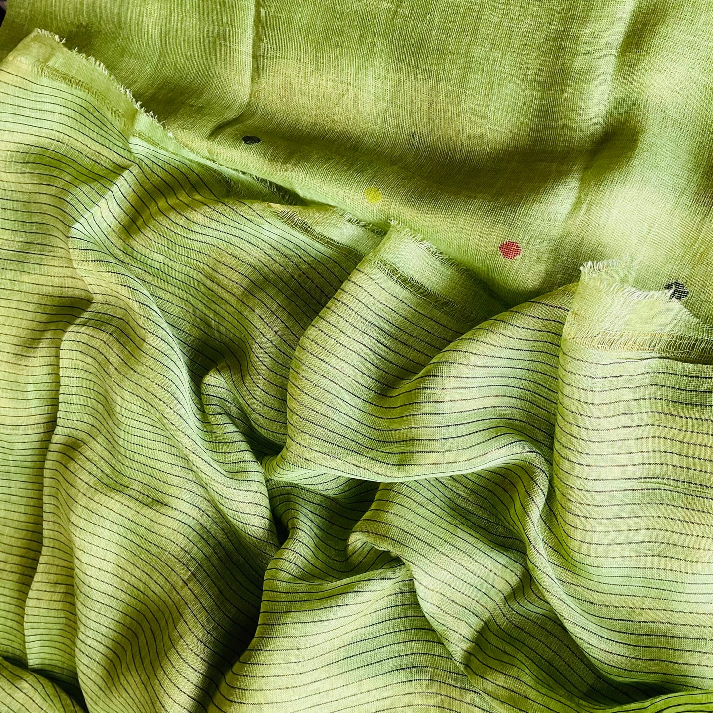 Linen Tissue Green Saree