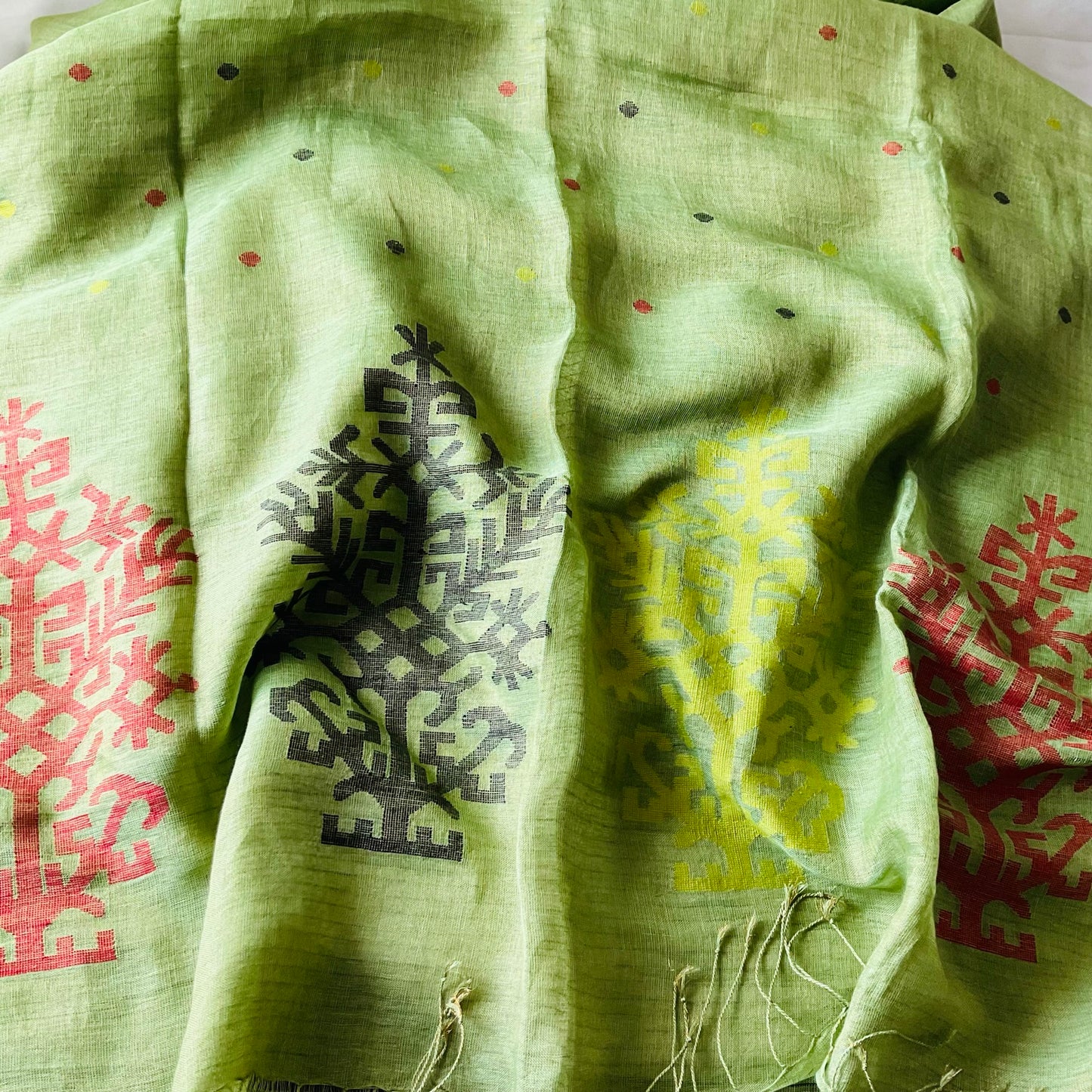 Linen Tissue Green Saree