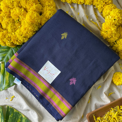 Cotton Dark Blue Saree