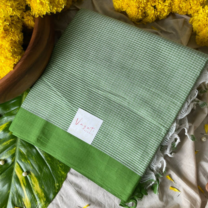 Cotton Green Minichecks Saree