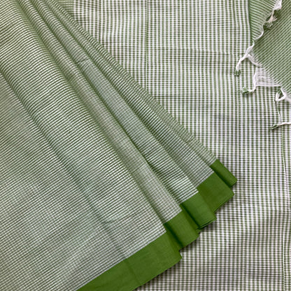 Cotton Green Minichecks Saree