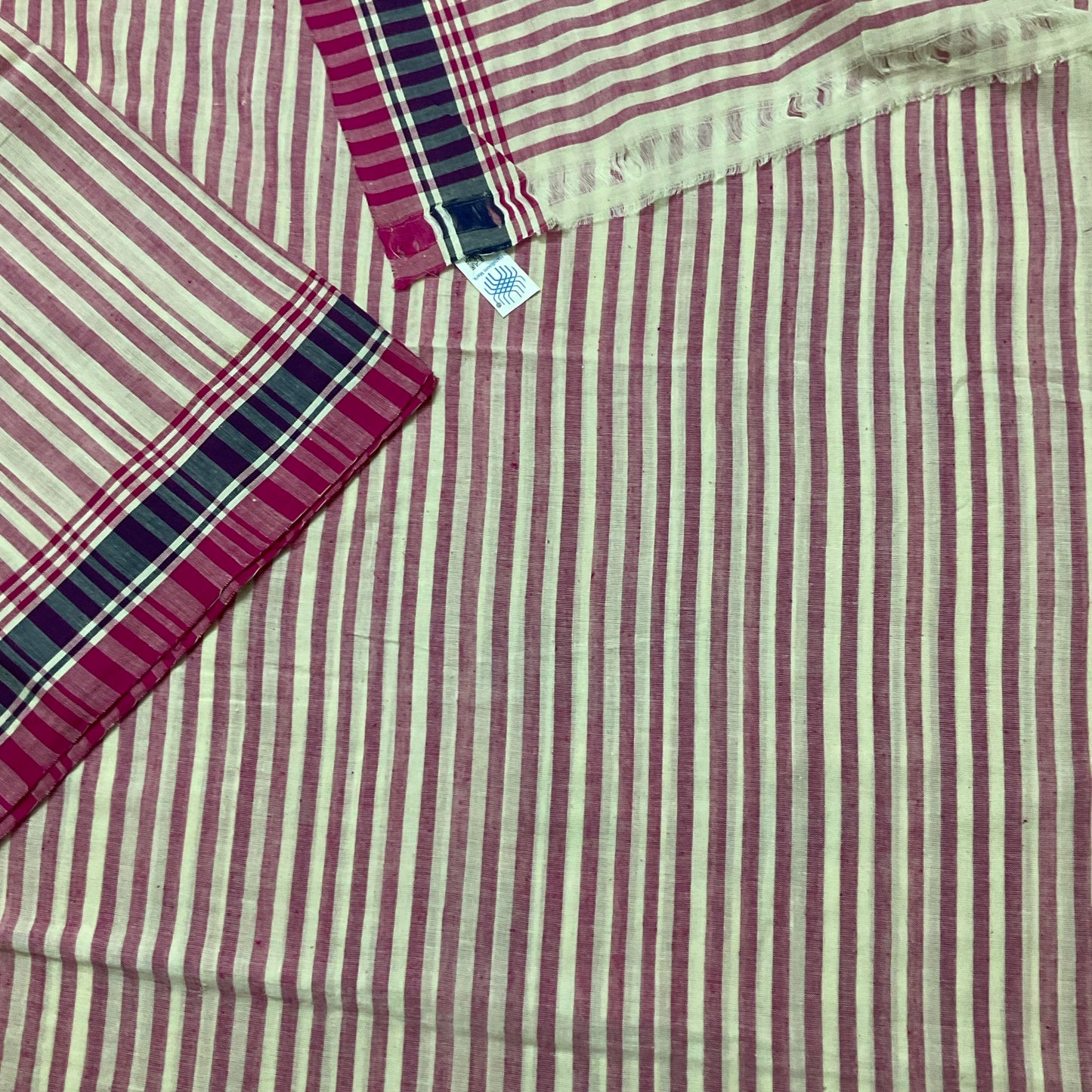 Cotton Pink Striped Saree