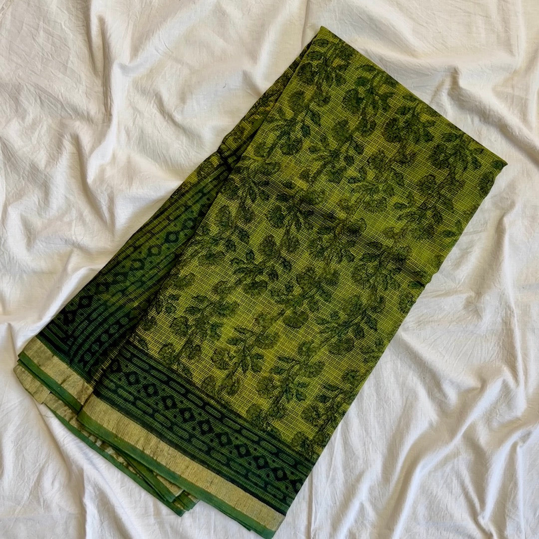 KotaDoria LeafGreen Saree