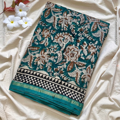 ChanderiSilk SeaGreen Saree