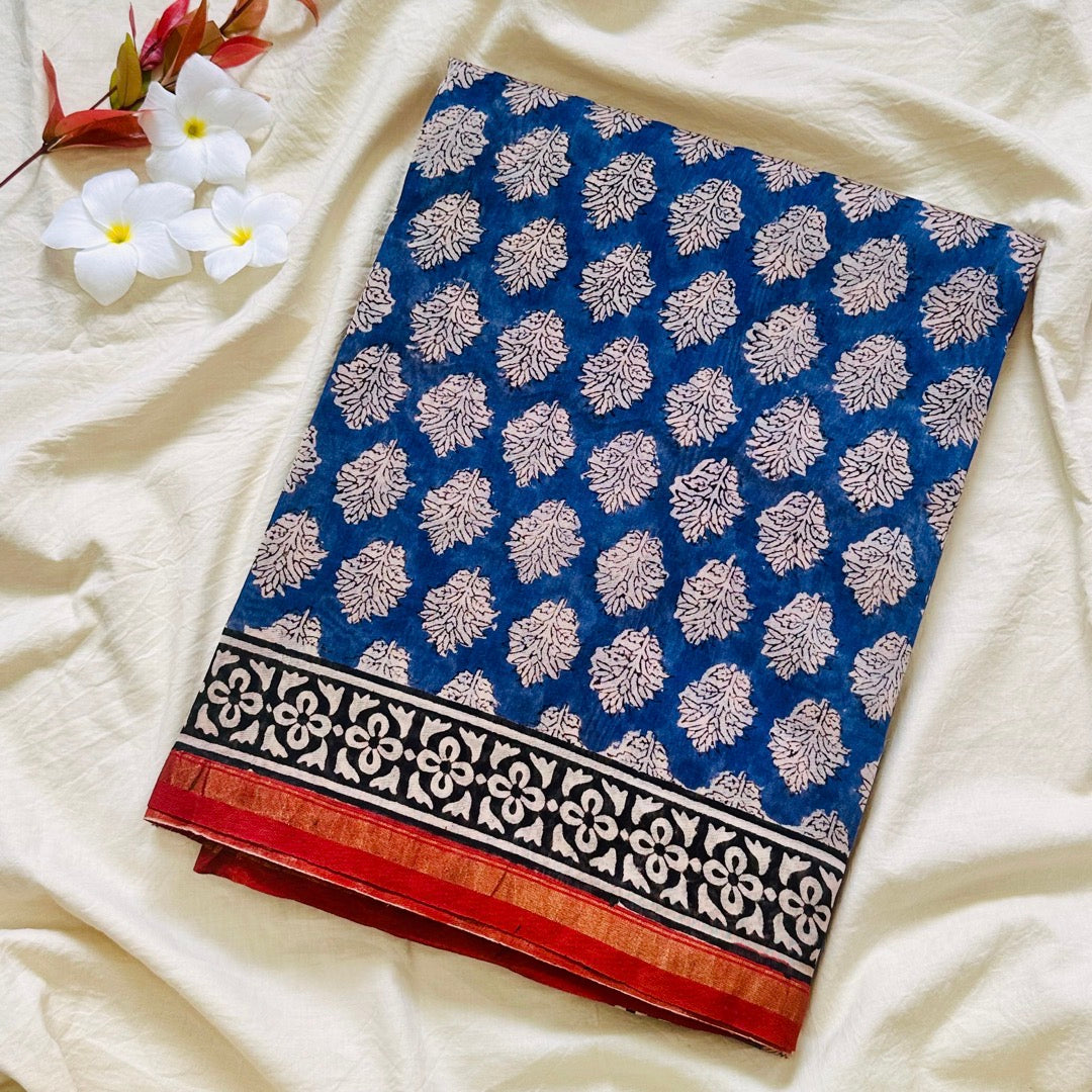 ChanderiSilk Blue Saree