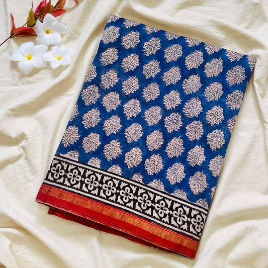 ChanderiSilk Blue Saree