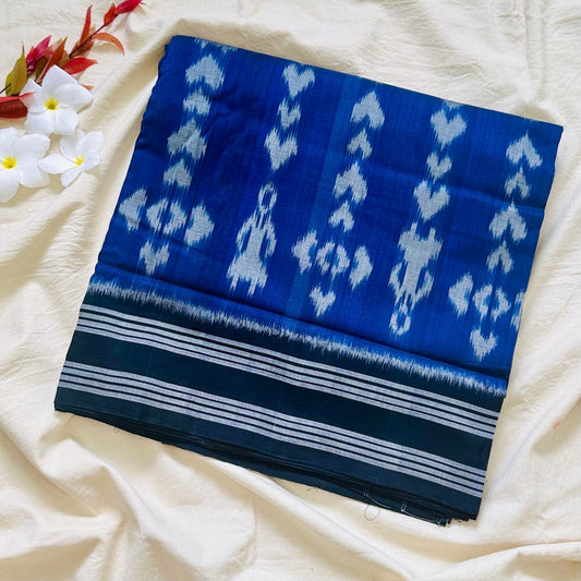 Ikkat Blue Handloom Saree