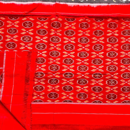 Ikkat Red Handloom Saree