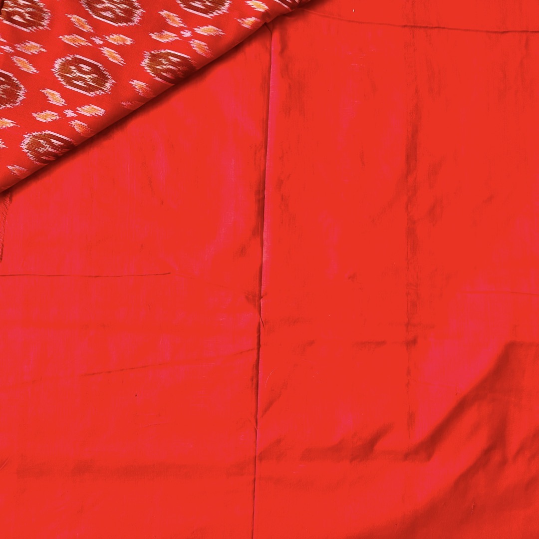 Ikkat Red Handloom Saree