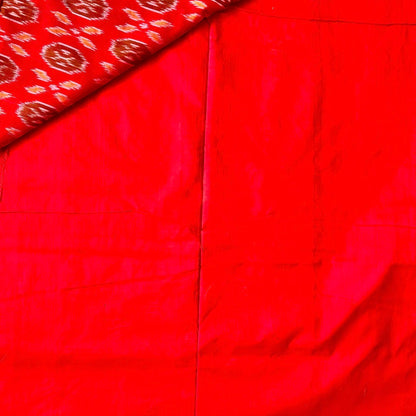 Ikkat Red Handloom Saree