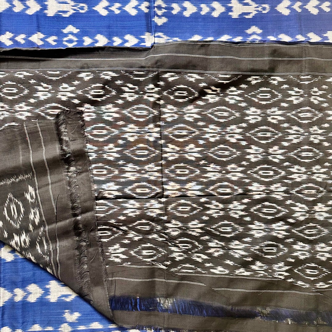 Ikkat Blue Handloom Saree