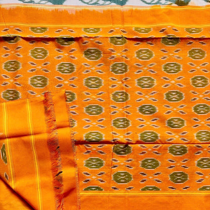 Ikkat Green Handloom Saree