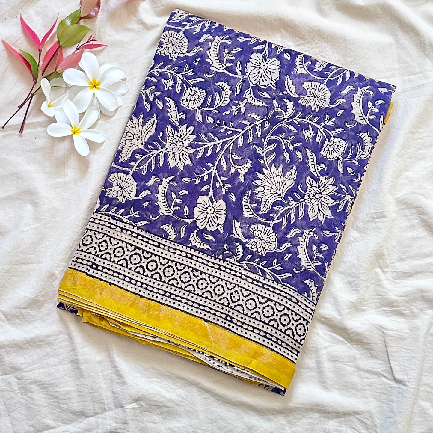 ChanderiSilk VioletYellow Saree