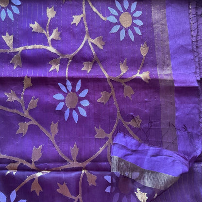 Linen Silk Violet Saree