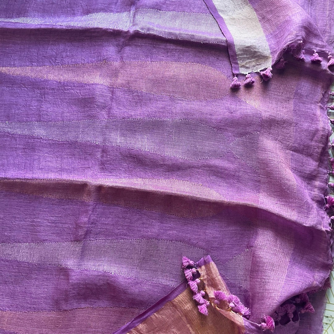 Linen Lilac Saree