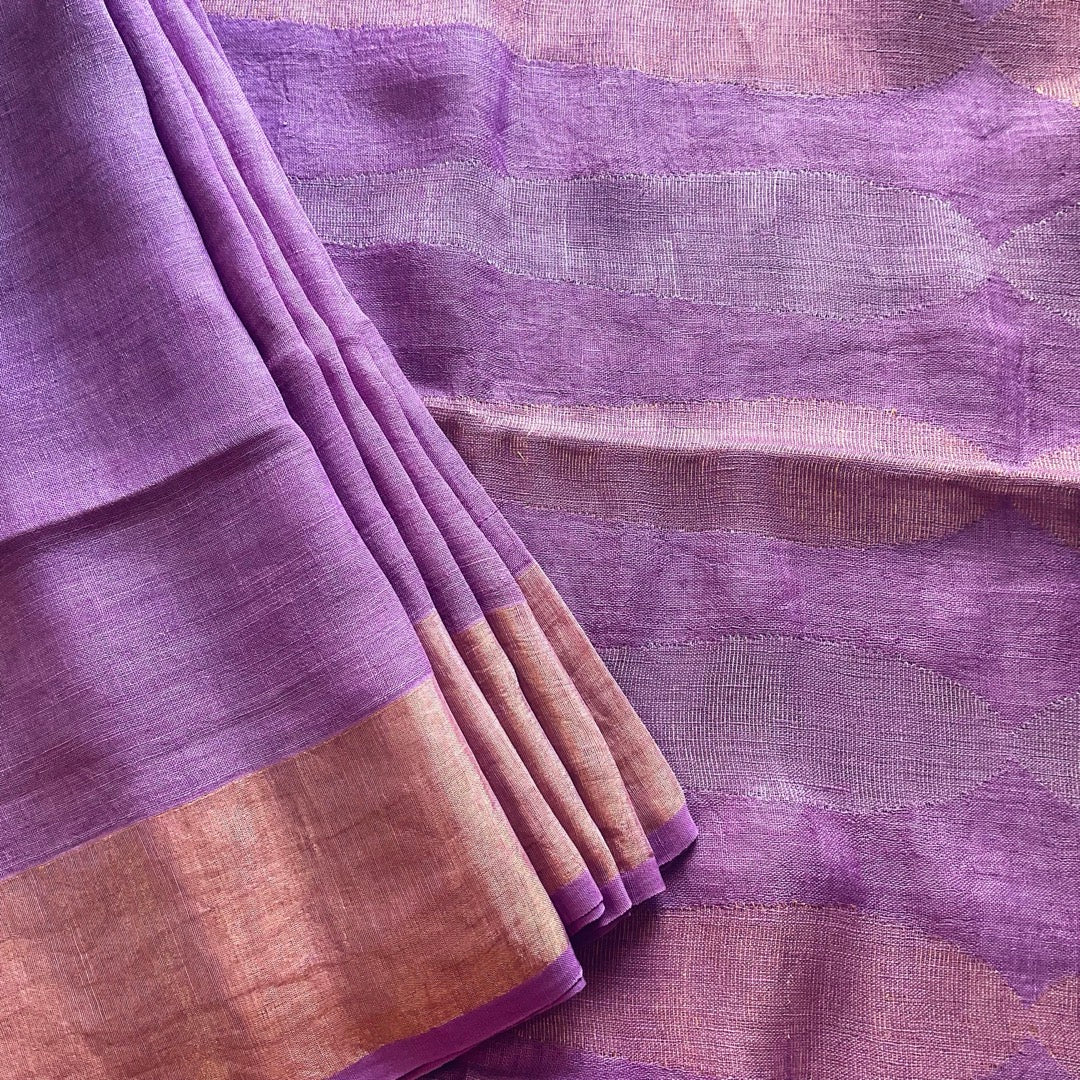 Linen Lilac Saree